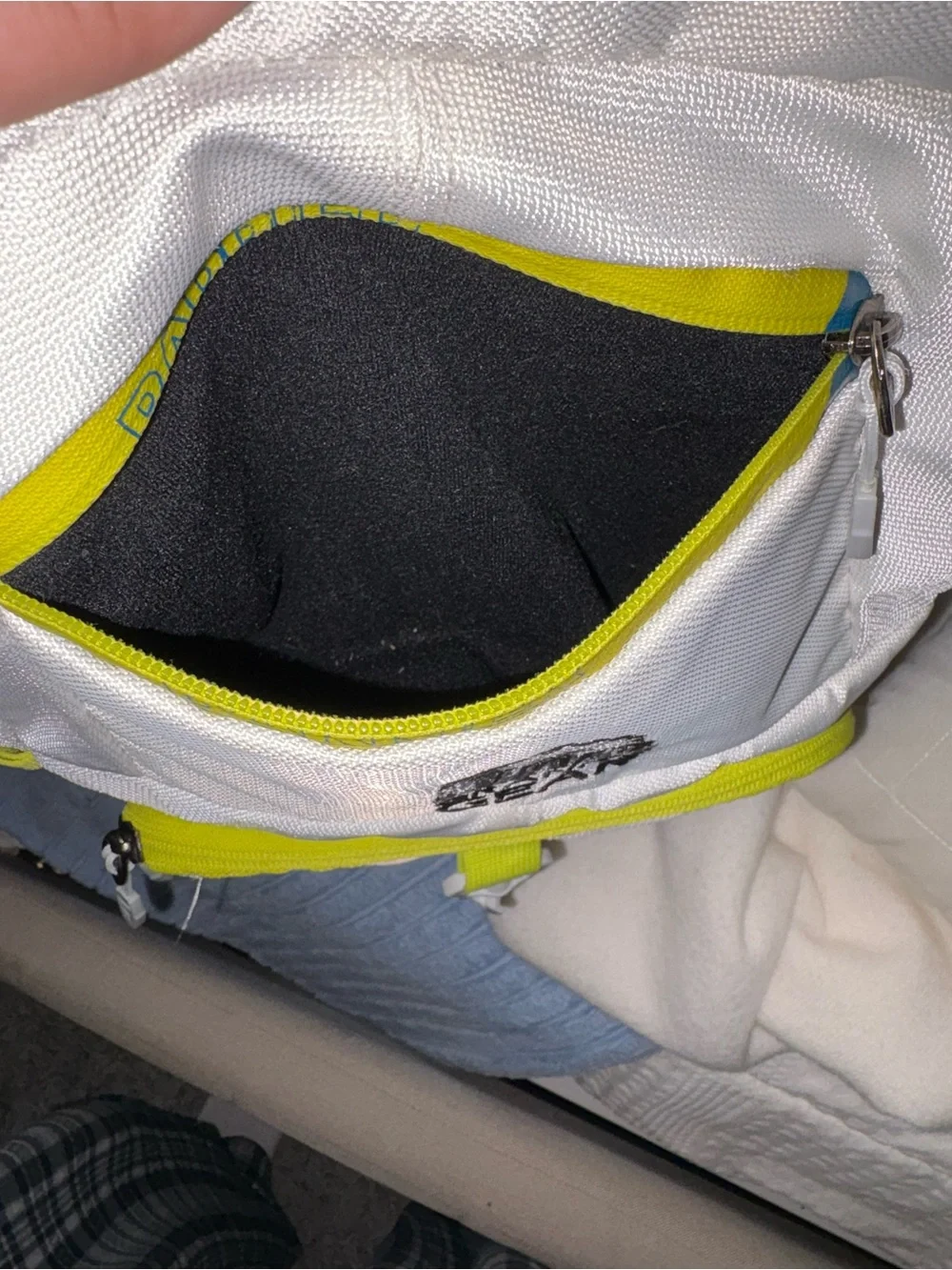 Granite Gear White & Blue Men’s Backpack with Neon Yellow Accents